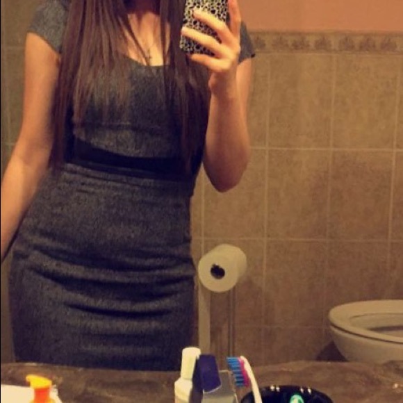 H&M grey & black midi dress size 6 - Picture 3 of 5